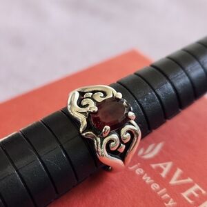 Retired James Avery Garnet Heart Ring